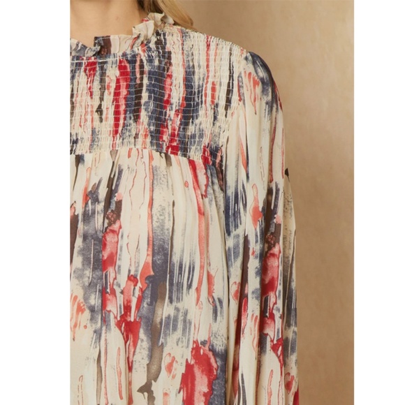 ENTRO ABSTRACT BUBBLE SLEEVE BLOUSE SZ XL - Picture 4 of 8